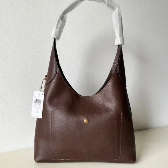 Coach Dark Brown Leather Shoulder Bag🐋🦈 - Picture 2 of 6